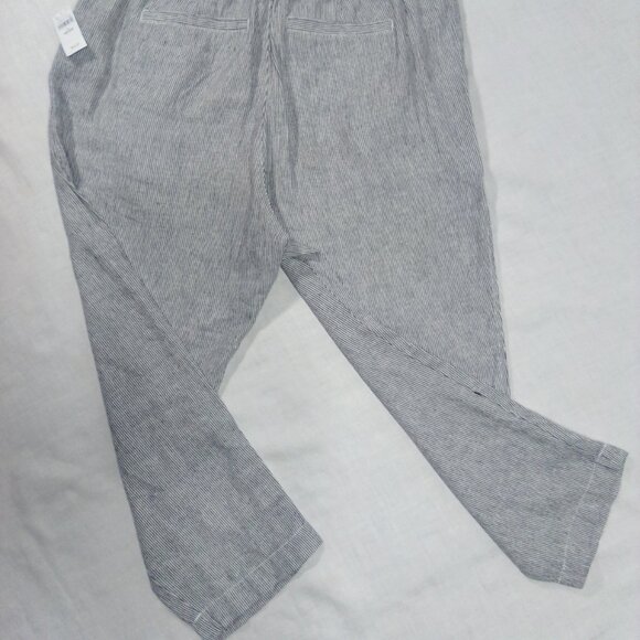 Gap Free Pants Mid-Waist Slant Pockets Women's Navy, White Stripe Size Large - Picture 8 of 9